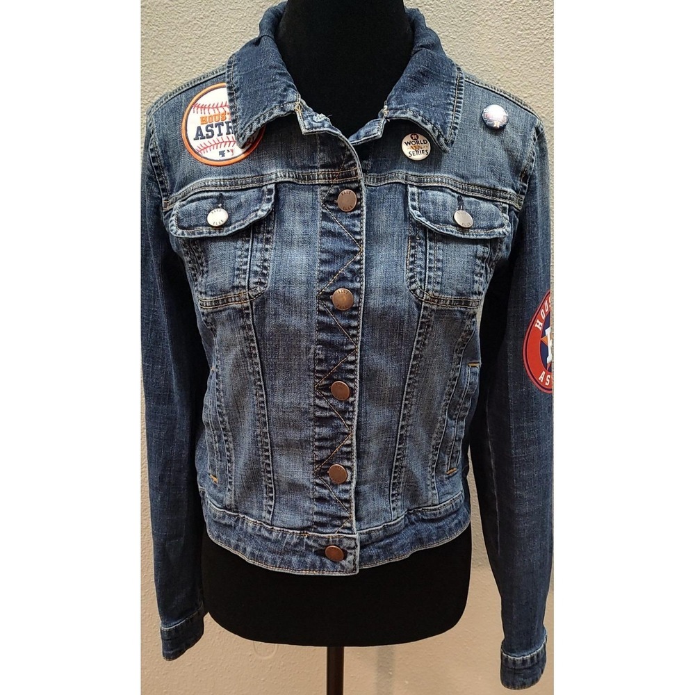 Houston Astros Juniors Medium Denim Jacket Baseball Jeremy Pena Jean Jacket B18